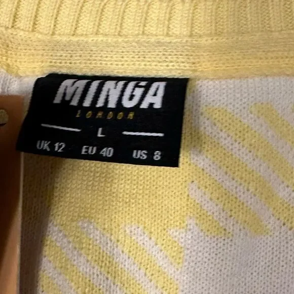 MINGA London Women's Yellow Gilet Vest Large NWT Academia Clueless Y2K - Picture 5 of 7